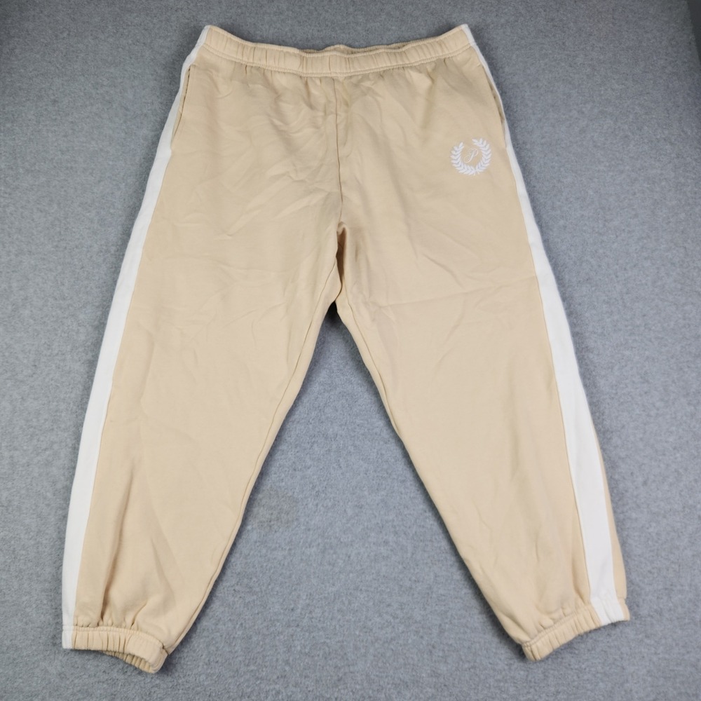 Victoria's Secret PINK Sweatpants Womens XL Tan Fleece Lined‎ Soft Elastic Waist
